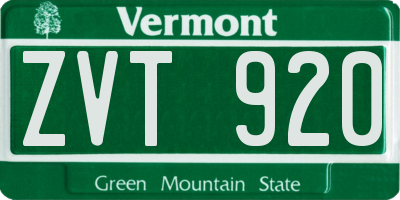 VT license plate ZVT920