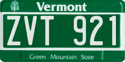VT license plate ZVT921