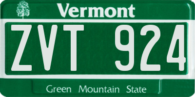 VT license plate ZVT924