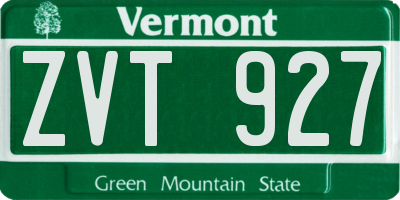 VT license plate ZVT927