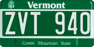 VT license plate ZVT940