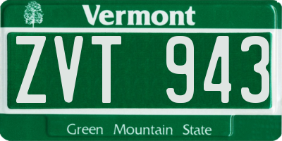 VT license plate ZVT943