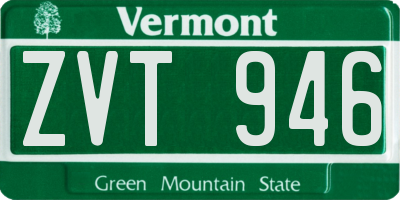 VT license plate ZVT946