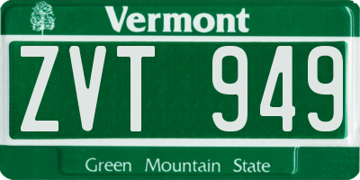 VT license plate ZVT949