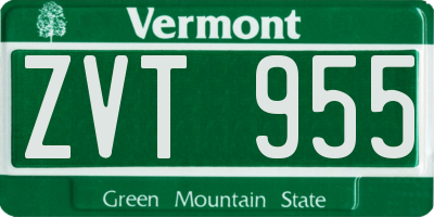 VT license plate ZVT955