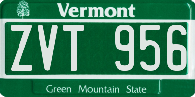 VT license plate ZVT956