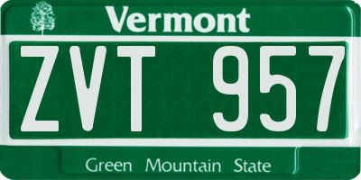 VT license plate ZVT957