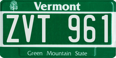 VT license plate ZVT961