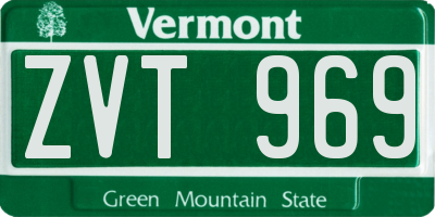 VT license plate ZVT969