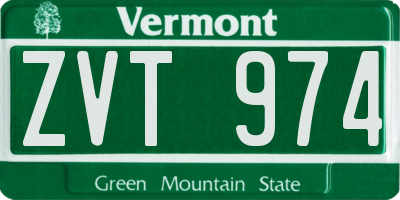 VT license plate ZVT974