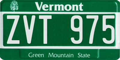 VT license plate ZVT975