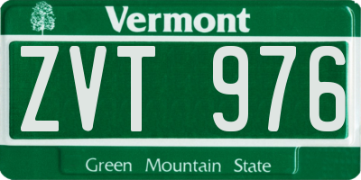 VT license plate ZVT976
