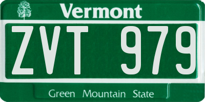 VT license plate ZVT979