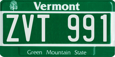 VT license plate ZVT991