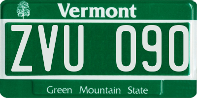 VT license plate ZVU090