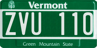 VT license plate ZVU110