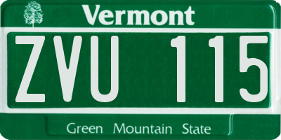 VT license plate ZVU115