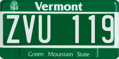 VT license plate ZVU119