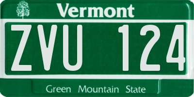 VT license plate ZVU124