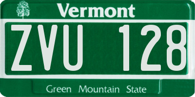 VT license plate ZVU128