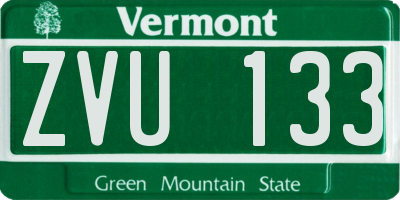 VT license plate ZVU133