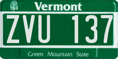 VT license plate ZVU137