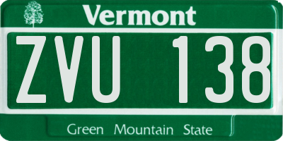 VT license plate ZVU138