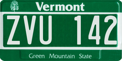 VT license plate ZVU142