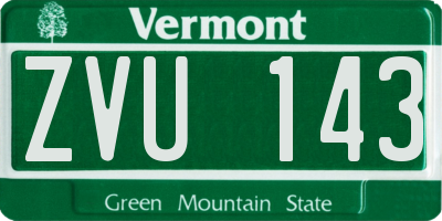 VT license plate ZVU143