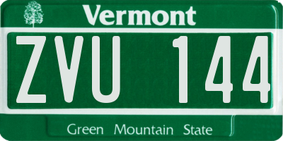 VT license plate ZVU144