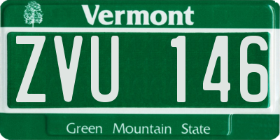VT license plate ZVU146