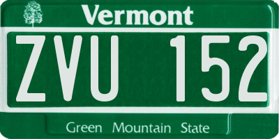 VT license plate ZVU152