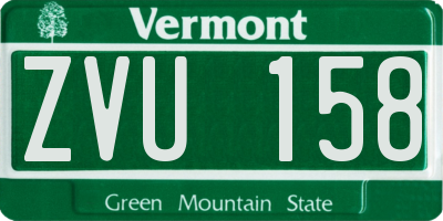 VT license plate ZVU158