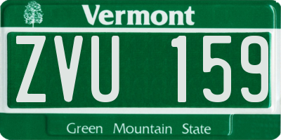 VT license plate ZVU159