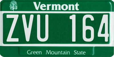 VT license plate ZVU164
