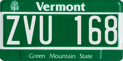 VT license plate ZVU168