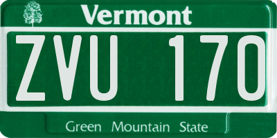VT license plate ZVU170