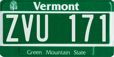 VT license plate ZVU171