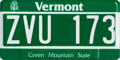 VT license plate ZVU173