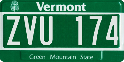 VT license plate ZVU174