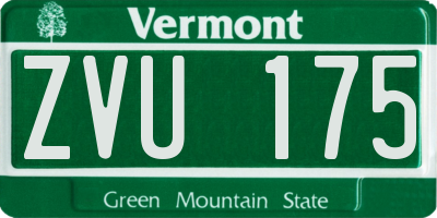 VT license plate ZVU175