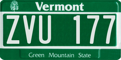 VT license plate ZVU177