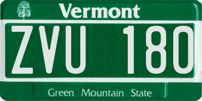 VT license plate ZVU180