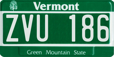 VT license plate ZVU186