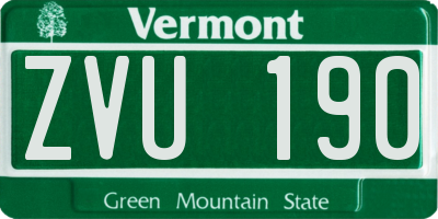 VT license plate ZVU190