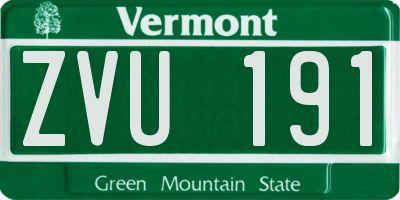 VT license plate ZVU191