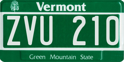 VT license plate ZVU210