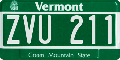 VT license plate ZVU211