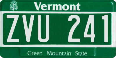 VT license plate ZVU241