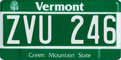 VT license plate ZVU246